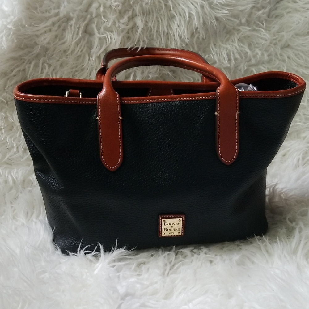 Dooney & Bourke Black and Brown Leather Tote Bag